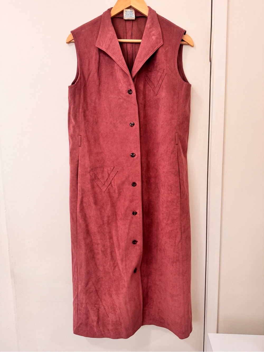 Vintage 70s 80s Olympic Ultrasuede Midi Vest Dress Size 12